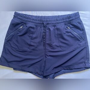 Tangerine Women’s Navy Blue Athletic Shorts Zip Pockets Drawstring XXL 2X